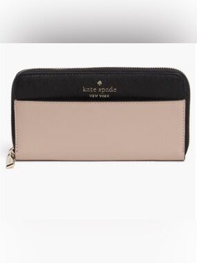Kate Spade Black and Cream Staci Continental Wallet
